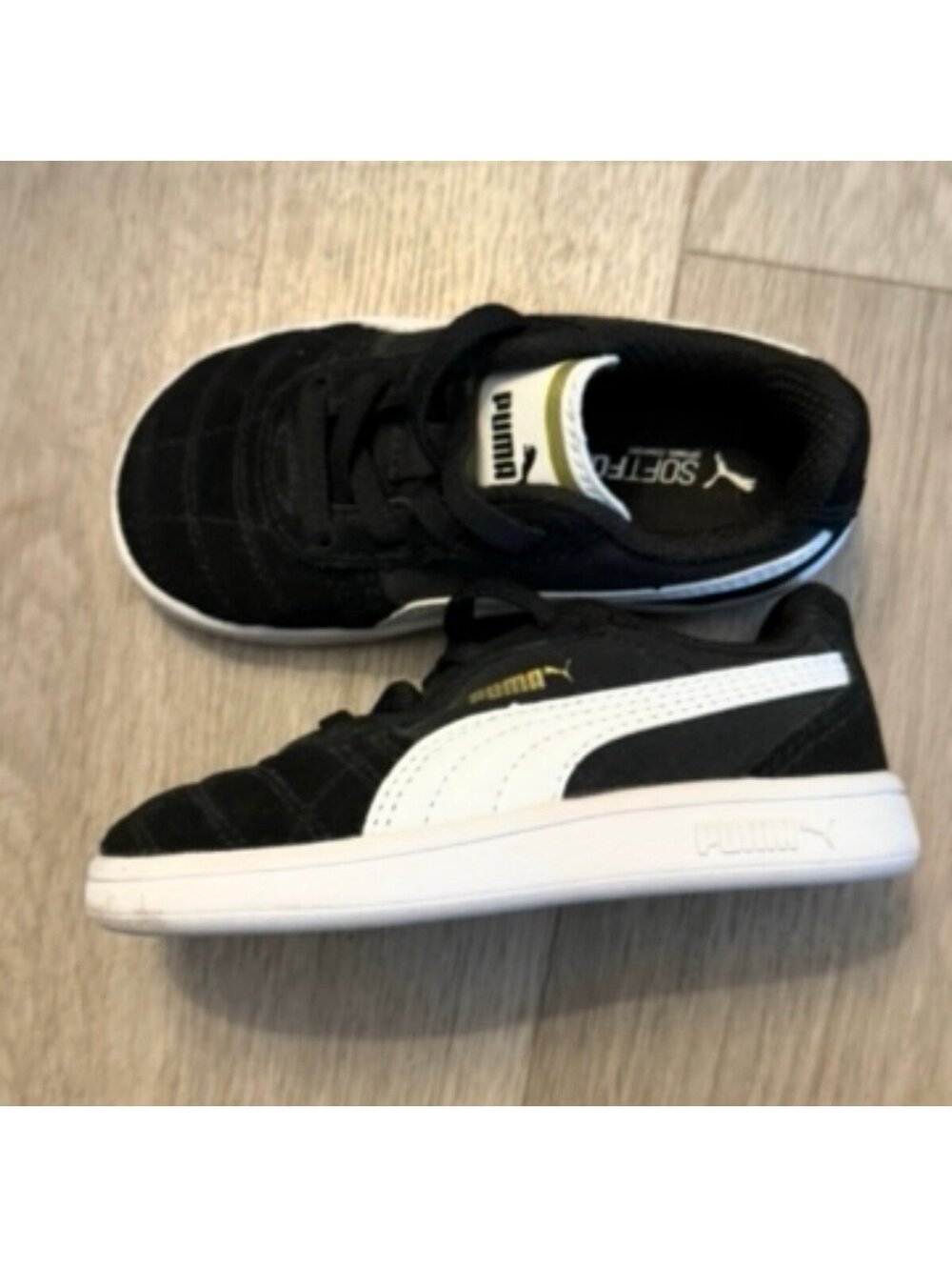 PUMA Baby Astro Kick Sneakers | Black/White | Size 5